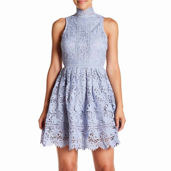 J.O.A. Dresses & Skirts - Lavender Lace Open Back Mini Dress